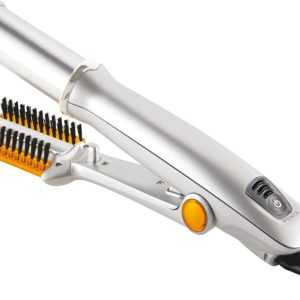 2-in-1 Electric Hair Straightener and Curling Iron with Ceramic Plates, Portable Anti-Scald Design for Wigs, Beards, and Travel