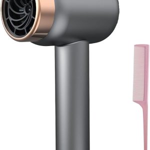 Battery Hair Dryer Rechargeable with USB Charging Cold Hot Wind Wireless Hair Dryer with Battery for Travel Camping (Gray Hair Dryer Comb Set)