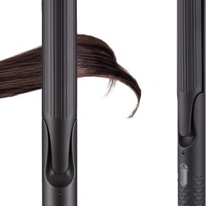 Hair Straightener and Curler 2 in 1 with Curls Bangs 1 1/4-Inch Flat Iron Curling Iron for Short Long Fine Hair Travel,Ceramic Coating,Anti-Scald,Fast Results,Smooth Styles Hair Iron,Grey