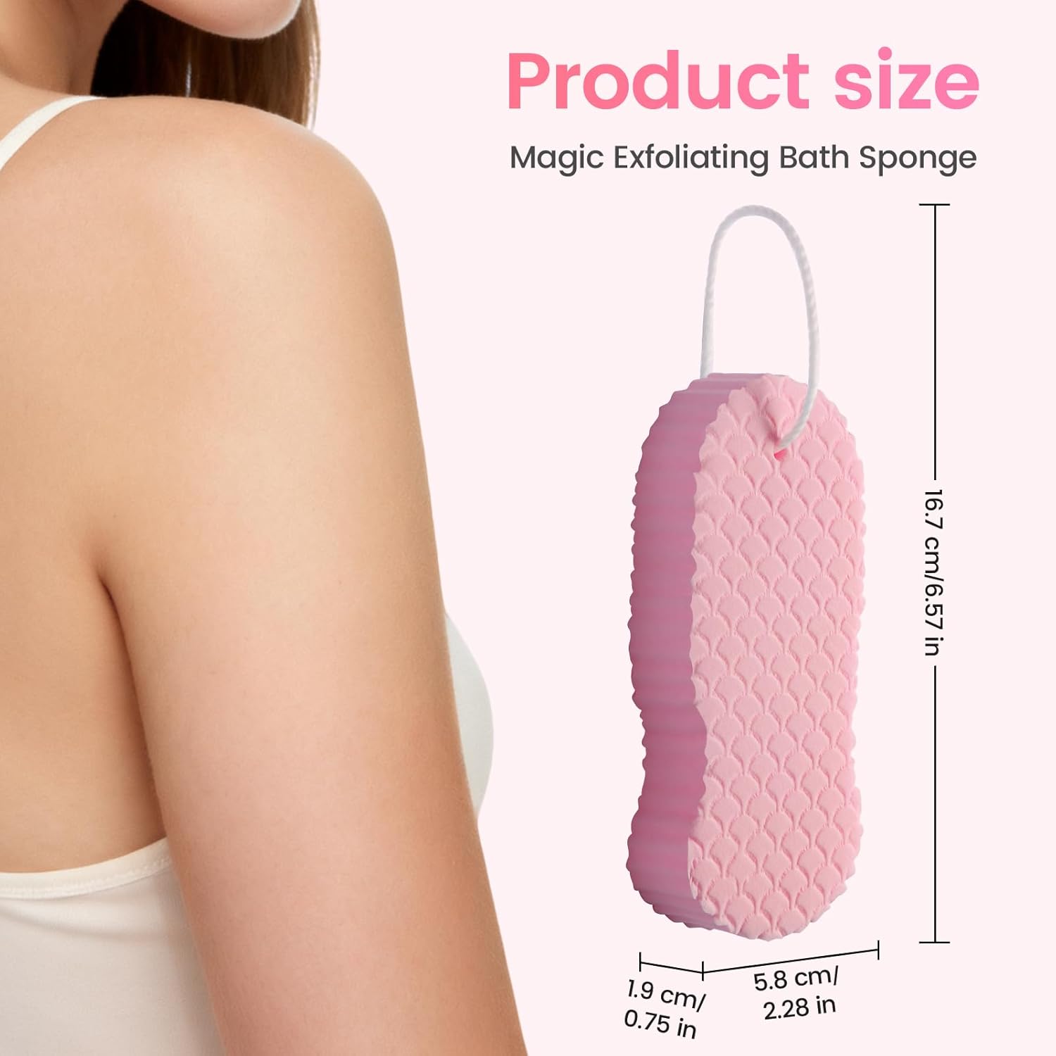 4 PCS Magic Exfoliating Bath Sponge, 3D Super Soft Body Scrubber for Shower, Skin Friendly Reusable Exfoliating Sponge, Removes Dead Skin for Smooth Skin, Suitable for All Skin Types Men Women - Image 2