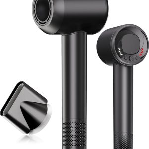 Hair Dryer, 140, 000 RPM High Speed Blow Dryer for Fast Drying, Negative Ionic Hair Dryers for Women, Thermo Control Lightweight Hairdryer for Home and Travel Black
