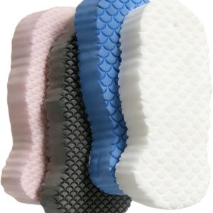 4pcs Exfoliating Bath Sponges, Body Exfoliating Scrubber,Soft Bath Shower Sponge for Removing Dead Skin(Pink&Blue&White &Gray),Gift for Family.