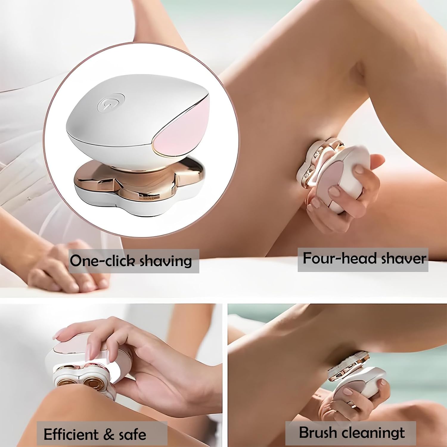 Electric Razors, Women Electric Shaver, Hair Removal Device, Cordless Painless Leg Shaver with LED Light,Waterproof Rechargeable Face Shaver for Bikini Face and Body - Image 2