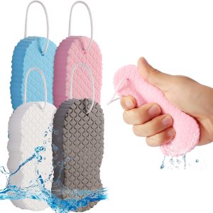 4 PCS Magic Exfoliating Bath Sponge, 3D Super Soft Body Scrubber for Shower, Skin Friendly Reusable Exfoliating Sponge, Removes Dead Skin for Smooth Skin, Suitable for All Skin Types Men Women